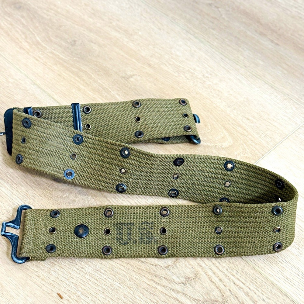 Vintage USGI M-1956 Pistol Belt OD Green Military Web Belt